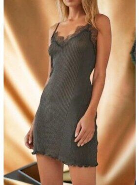 Zimmerli Of Switzerland Richelieu Neglige Dark Shadow Size Medium-NWT